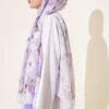 Daisy Flower Pattern Soft Scarf Lilac - Afbeelding 3