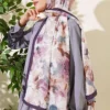 Daisy Flower Pattern Soft Scarf Plum - Imagen 2