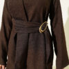 Two-Piece Set with Detailed Parts and Gold Buckle Chestnut - Afbeelding 4