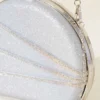 ⁦Shiny Embellished Evening Clutch Bag Silver⁩ - الصورة ⁦3⁩
