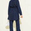 Denim Two-Piece Set with Cape Detail Navy Blue – Image 3