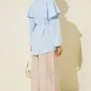 Shirt with Hooded Detail and Tie Belt Baby Blue - immagine 3