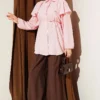 Shirt with Hooded Detail and Tie Belt Pink - Imagen 2