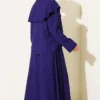 Cape with Gold Buckle Skirt Two-Piece Set Navy Blue - Image 3