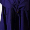 Cape with Gold Buckle Skirt Two-Piece Set Navy Blue - Image 4