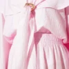 Cape with Gold Buckle Skirt Two-Piece Set Pink - Image 4