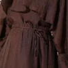 Cape Oversized Skirt Two-Piece Set Brown – Image 4