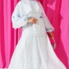 Cape Oversized Skirt Two-Piece Set Blue