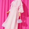 Cape Oversized Skirt Two-Piece Set Pink