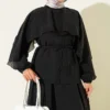 Cape Oversized Skirt Two-Piece Set Black – Image 2