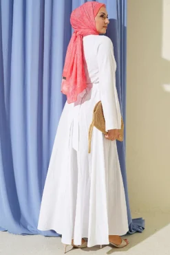 Alternative view of Dress with Pocket Details in Linen Ecru