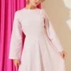 Dress with Pocket Details in Linen Powder Pink - Afbeelding 2