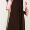 Wide-Leg Trousers with Pleated Detail Brown - Image 5
