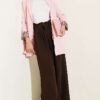 ⁦Wide-Leg Trousers with Pleated Detail Dark Brown⁩ - الصورة ⁦2⁩
