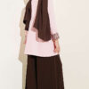 ⁦Wide-Leg Trousers with Pleated Detail Dark Brown⁩ - الصورة ⁦3⁩