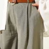 Pleated Belted Oversized Pants Khaki – Bild 3