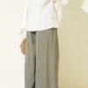 Pleated Belted Oversized Pants Khaki – Bild 4