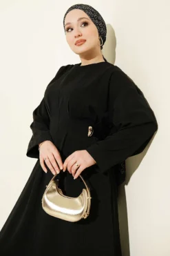 Vista alternativa de Pleated Side Sash Dress Black