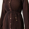Pleated Tie Waist Shirt Brown – Bild 4