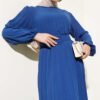 Pleated Belted Ayrobin Dress Indigo - Imagen 2