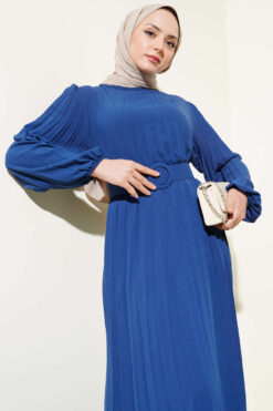 Alternative view of Pleated Belted Ayrobin Dress Indigo