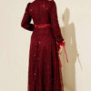 Glitter Sequin Evening Dress Burgundy – Image 3