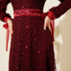 Glitter Sequin Evening Dress Burgundy – Image 4