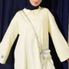 Oversized Tunic with Polo Neck and Patch Detail Yellow