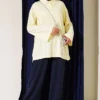 Oversized Tunic with Polo Neck and Patch Detail Yellow - Image 2