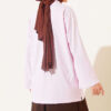 Oversized Tunic with Polo Neck and Patch Detail Pink - Image 3