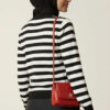 Striped Knit Cardigan in Polyamide Black – Bild 3