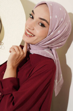 Alternative view of Polka Dot Bamboo Crinkle Scarf Powder Pink