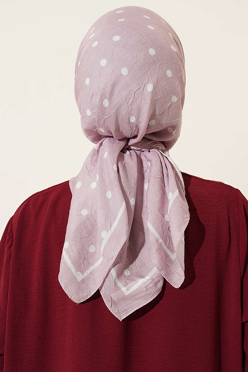 Polka Dot Bamboo Crinkle Scarf Powder Pink - Afbeelding 3