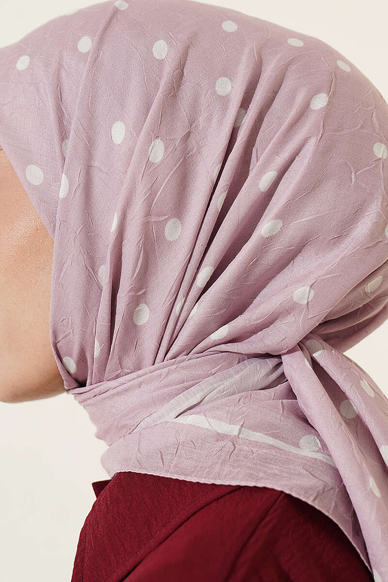 Polka Dot Bamboo Crinkle Scarf Powder Pink - Afbeelding 4