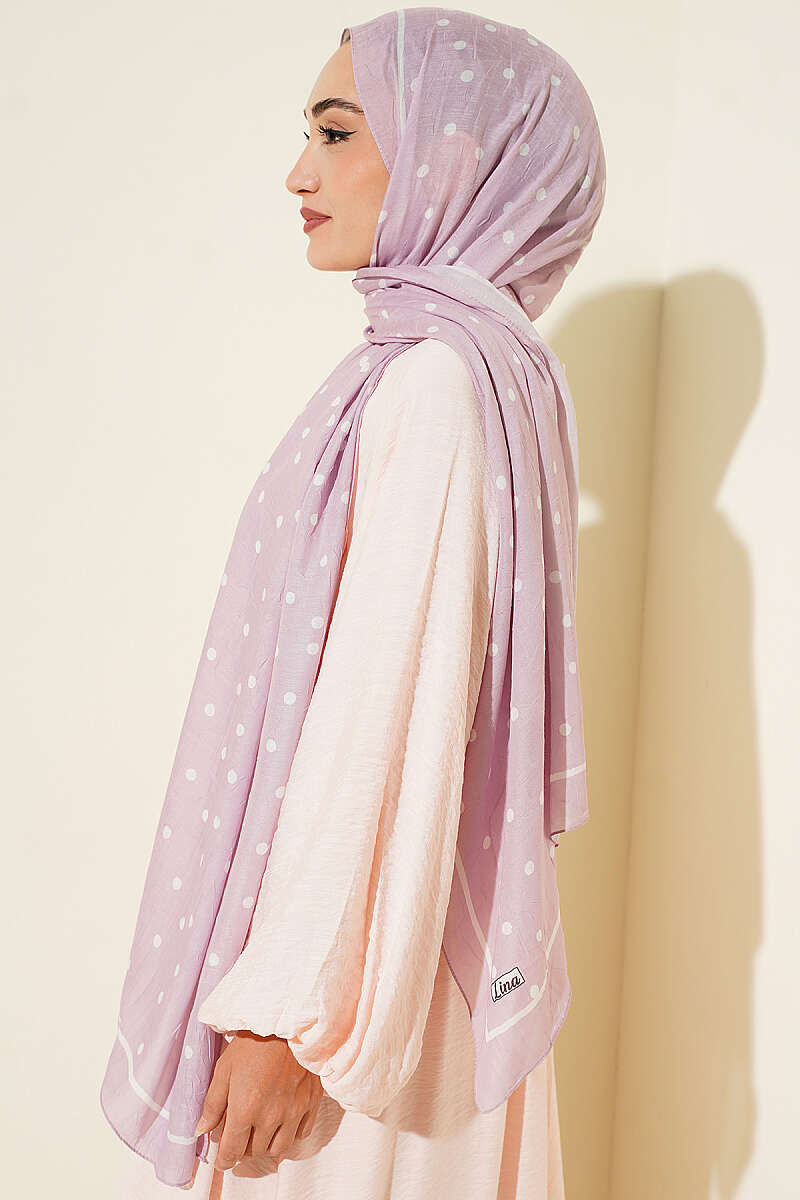 Polka Dot Bamboo Crinkle Scarf Powder Pink - Imagen 3