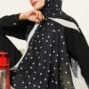 Polka Dot Bamboo Crinkle Scarf Black