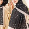 Polka Dot Bamboo Crinkle Scarf Black