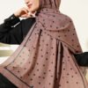 Polka Dot Bamboo Crinkle Scarf Brown
