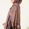 Polka Dot Bamboo Crinkle Scarf Brown - Image 3