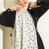 Polka Dot Bamboo Crinkle Scarf Stone