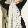 Polka Dot Bamboo Crinkle Scarf Stone - Imagen 2