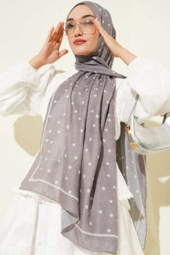 Alternative view of Polka Dot Bamboo Crinkle Scarf Mink