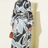 Polka Dot Jacquard Satin Dress Black – Image 3