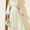 Polka Dot Jacquard Satin Dress Aqua Green
