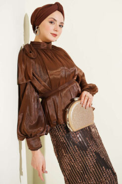 Alternative view of Sequin Skirt Evening Suit Brown