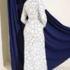 ⁦Sequin-Embellished Ribbon Detail Evening Dress Ecru⁩ - الصورة ⁦3⁩