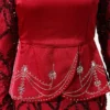 Sequin Satin Corset Detail Evening Dress Burgundy - Afbeelding 4