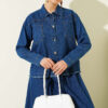 Fringed Detail Denim Two-Piece Set Blue - immagine 2