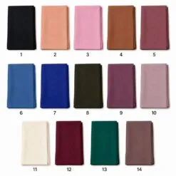Queen Crepe Hijab al por mayor colour chart — 14 numbered colours (1–14)