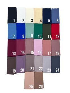 Queen Crepe Hijab en gros colour chart — 26 numbered colours (1–26)